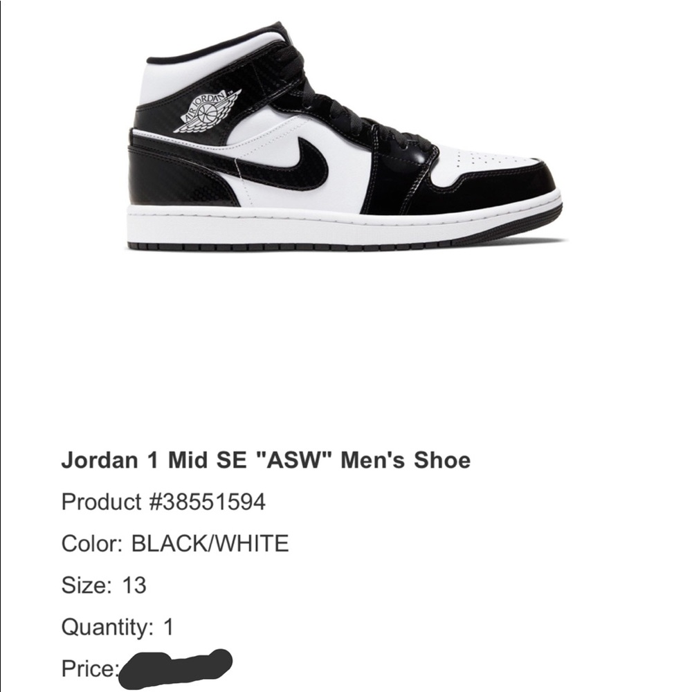Nike Air Jordan 1 Mid All Star Weekend Black/White - Picture 8 of 15